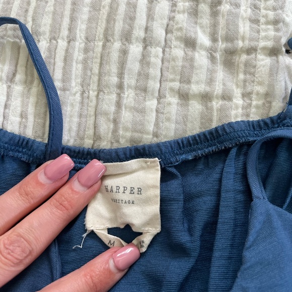 Francesca’s blue romper pant suit size M - Picture 3 of 4